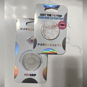 PopSocket Grip and White / Hold Marbled Topper